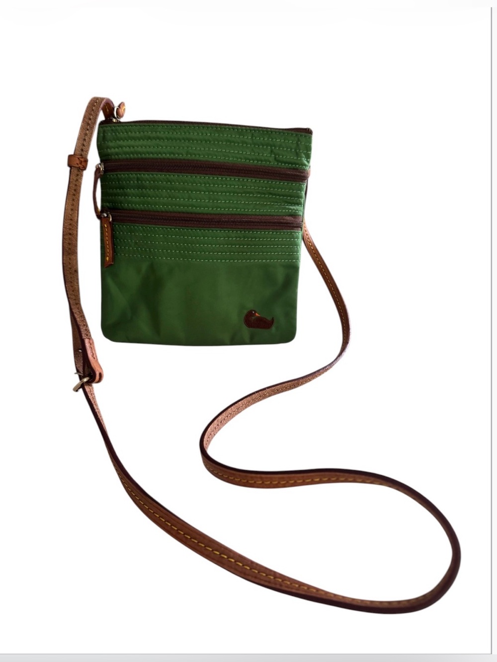 Dooney & Bourke Nylon North South Triple Zip Crossbody.Color: Kelly green nylon. - Picture 2 of 12